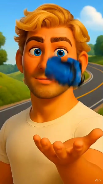 BRIAN WITH A TOY CAR, IN PIXAR STYLE,  A VIDEO MADE WITH MICROSOFT COPILOT AND VEO 